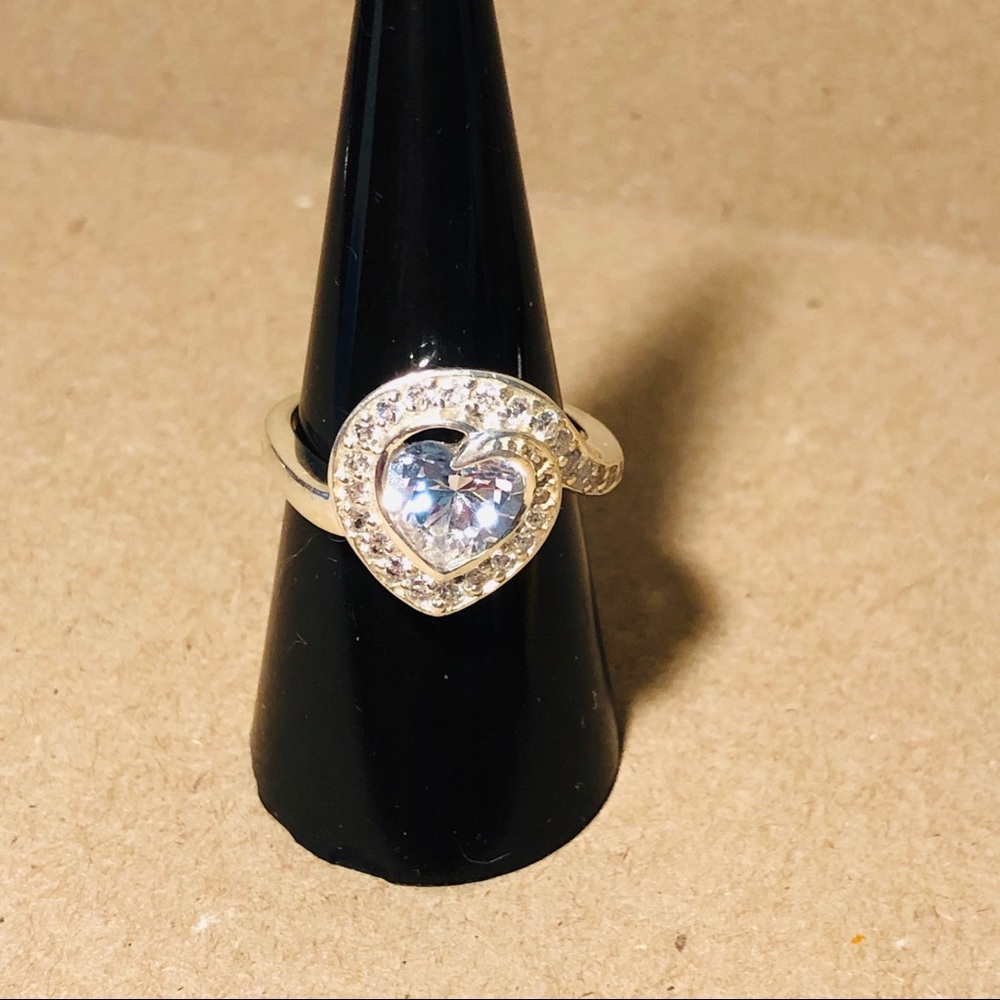 Diamonique Heart Ring